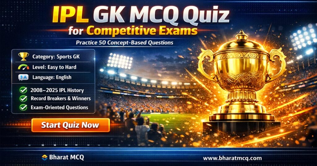 IPL GK MCQ Quiz for Competitive Exams