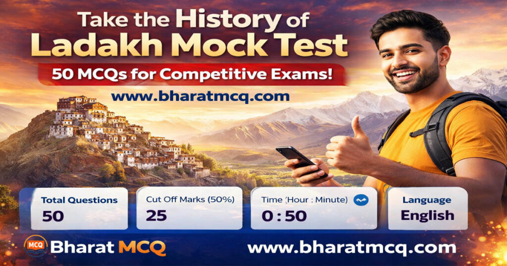 Top 50 MCQs For History of Ladakh Mock Test for Competitive Exams