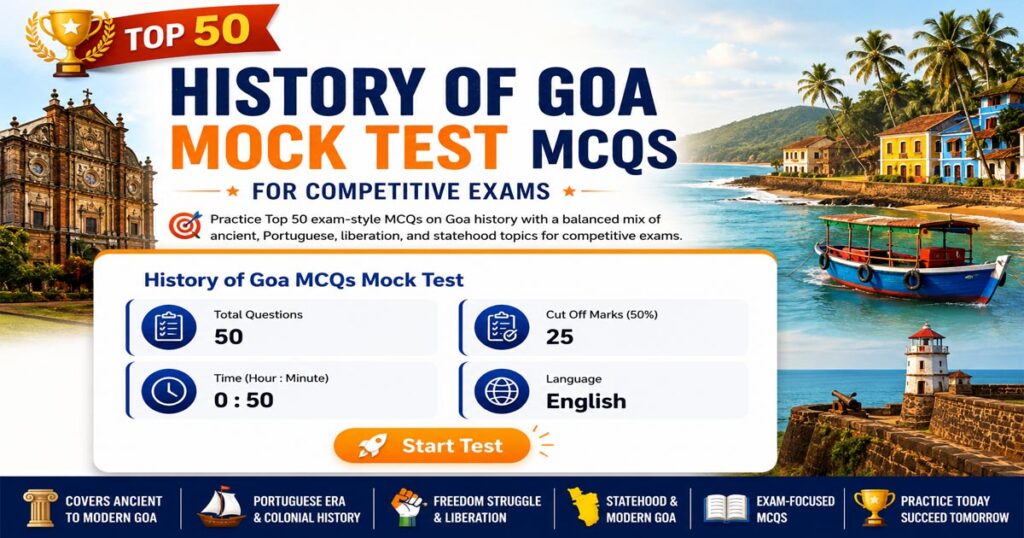 Top 50 Goa History Mock Test MCQs for Competitive Exams