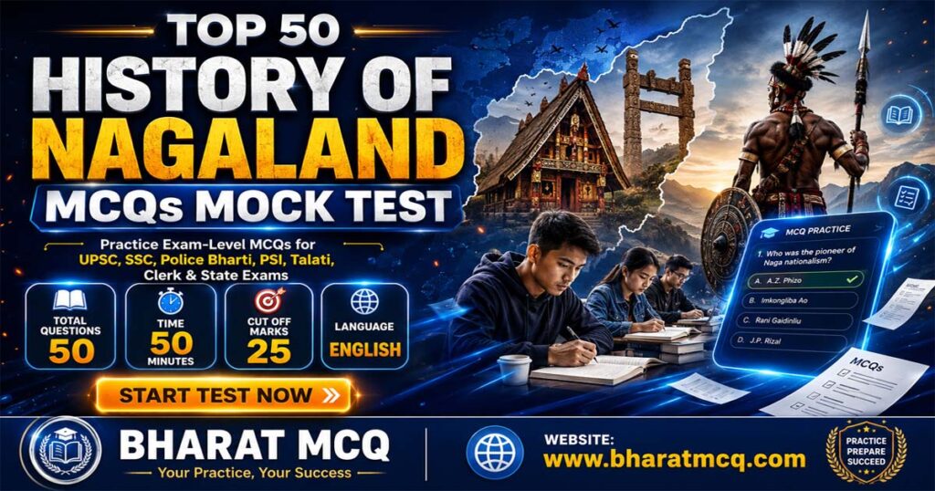 Top 50 History of Nagaland Mock Test MCQs for Competitive Exams