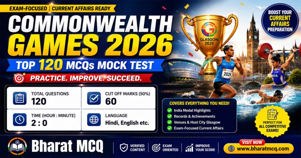 Top 120 MCQs Of Commonwealth Games 2026 Mock Test For Current Affairs Preparation