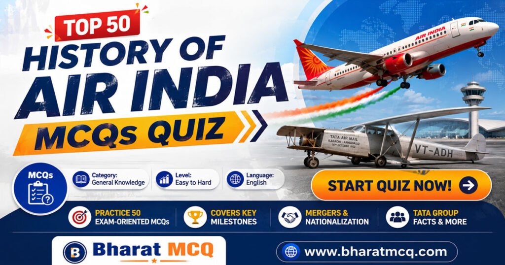 Top 50 History of Air India MCQs Quiz For General Knowledge