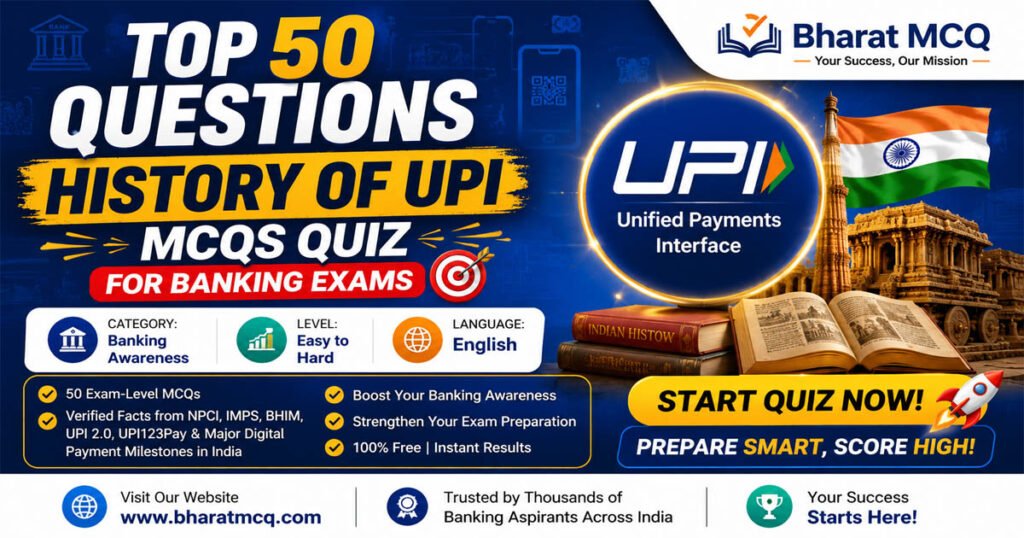 Top 50 Questions History of UPI MCQs Quiz for Banking Exams
